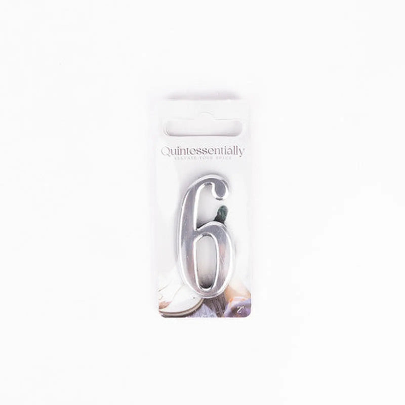 Centurion 2" Silver Effect Numeral 6 - Pack of 5