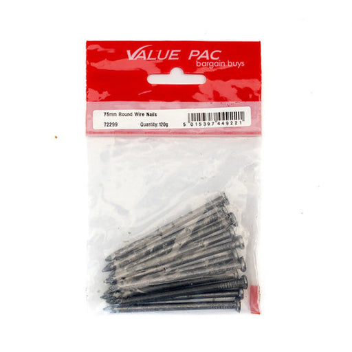 Centurion 75mm Round Wire Nails - (120g Pack) - Pack of 10