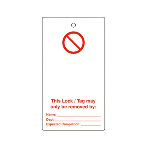 Centurion 'Prohibition Blank' Lockout Tag (Single Sided, 10 Pack)