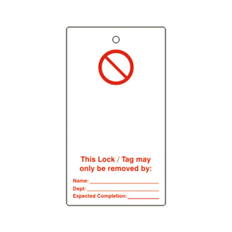 Centurion 'Prohibition Blank' Lockout Tag (Single Sided, 10 Pack)