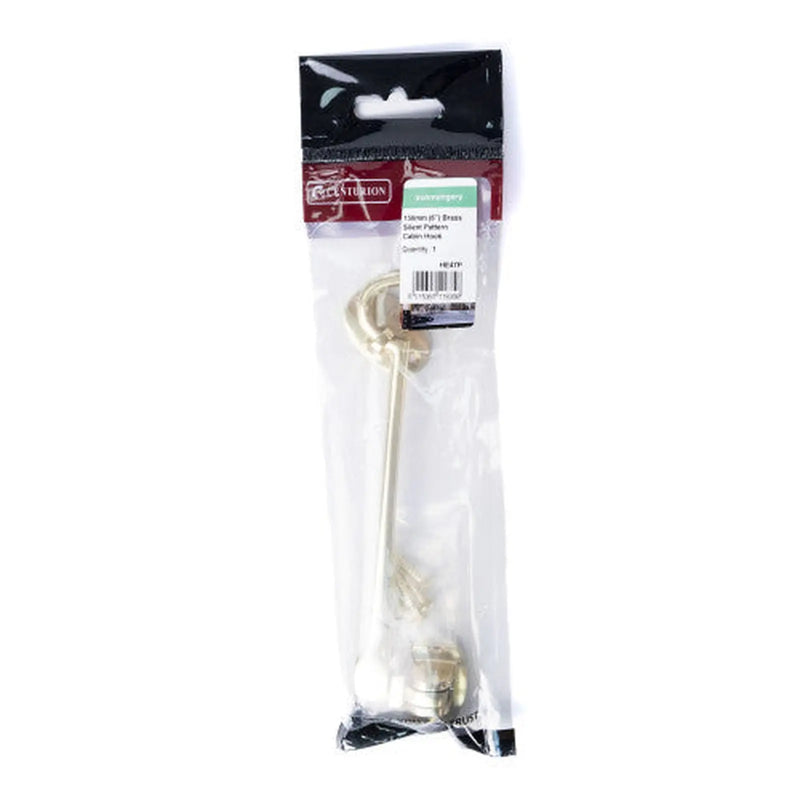 Centurion Silent Pattern Brass Cabin Hooks, Polished Brass, 150mm - Pack of 5
