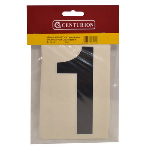 Centurion 150mm Black Self Adhesive Vinyl Number 1 (Pack of 5) - Min Order 2