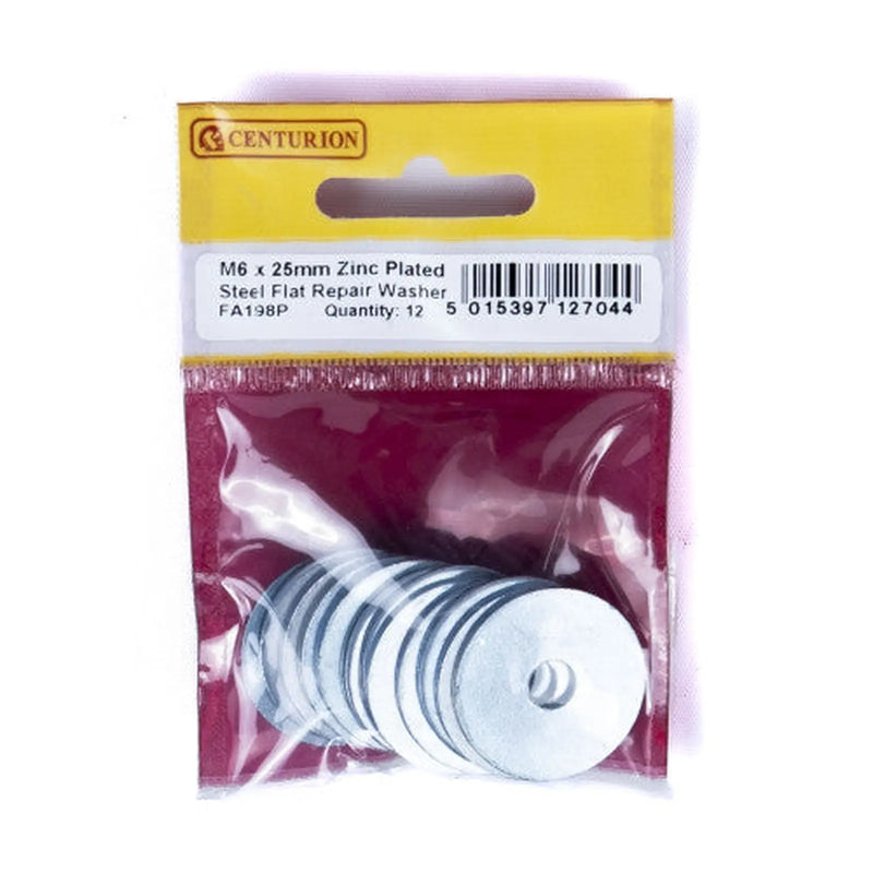 Centurion M6 x 25mm ZP Flat Repair Washers (Pack of 12) - Pack of 5