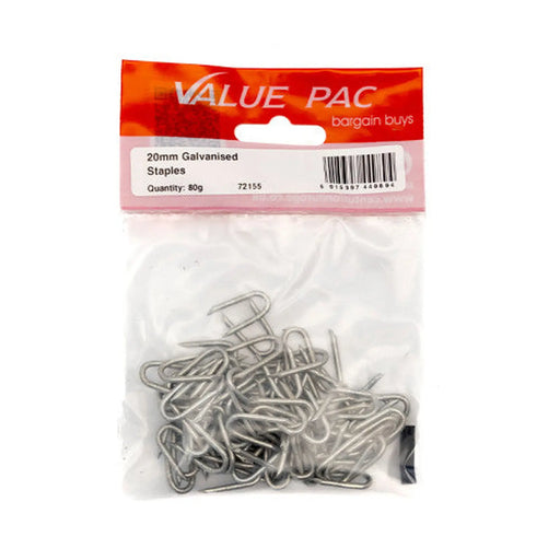 Centurion 20mm Galv Staples (80g Pack) - Pack of 10