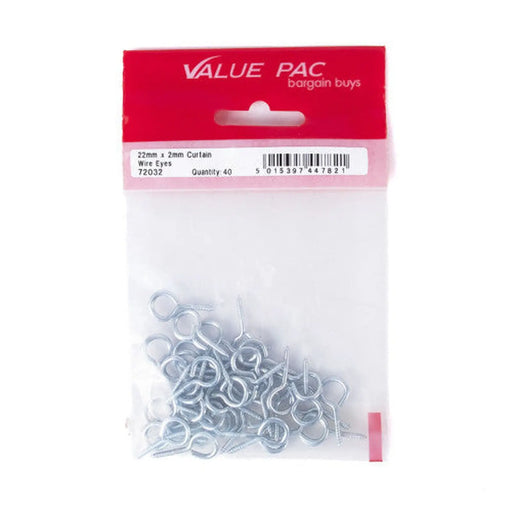 Centurion 22mm x 2mm Curtain Wire Eyes (Pack of 40) - Pack of 10