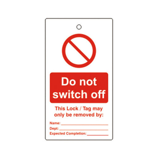 Centurion 'Do Not Switch Off' Lockout Tag (Single Sided, 10 Pack)