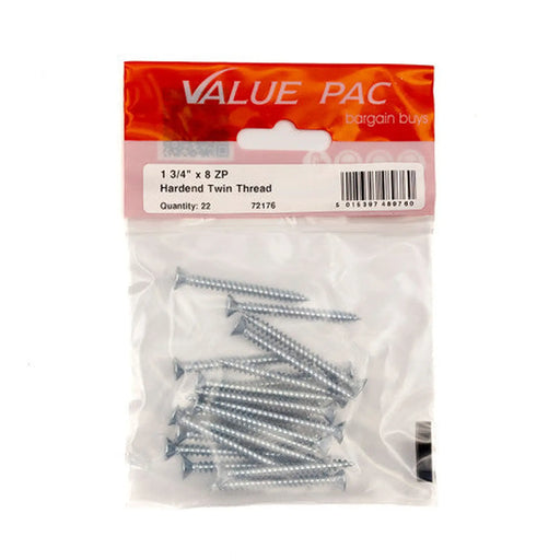 Centurion 1 3/4" x 8 Pozi CSK ZP Twin Screws 22pk - Pack of 10