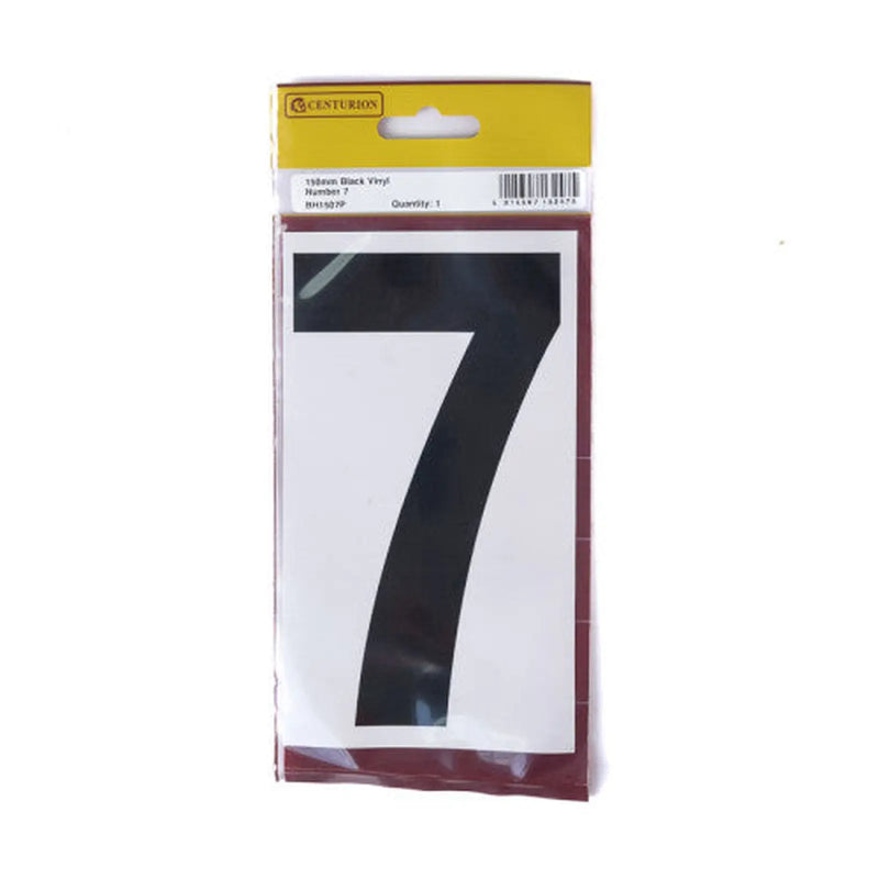 Centurion 150mm Black Self Adhesive Vinyl Number 7 - Pack of 5