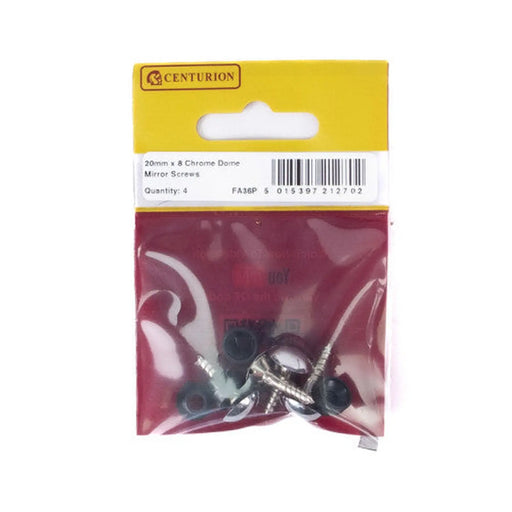 Centurion 19mm x 8 CP Dome Mirror Screws  (Pack of 4) - Pack of 5