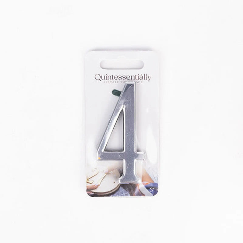 Centurion 3" Silver Effect Numeral 4 - Pack of 5