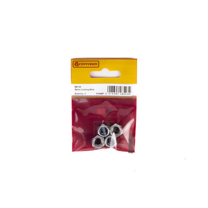 Centurion M8 SS Nylon Locking Nuts (Pack of 4) - Pack of 5
