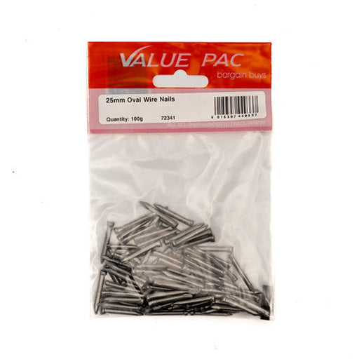 Centurion 25mm Oval Wire Nails - (100g Pack) - Pack of 10