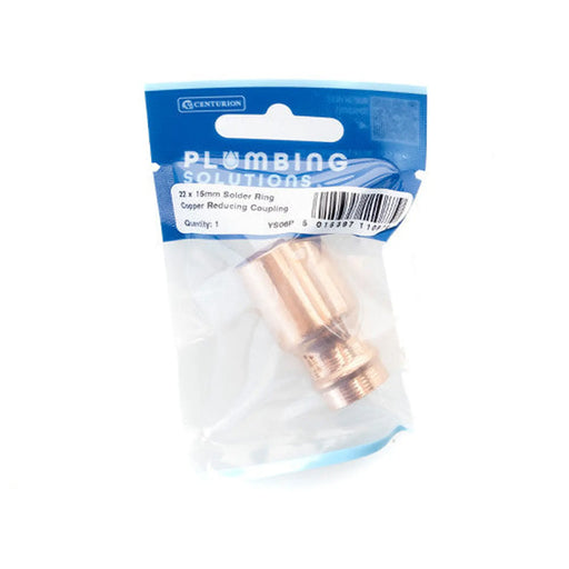 Centurion 22 x 15mm Solder Ring Copper Reducing Coupling - Pack of 5