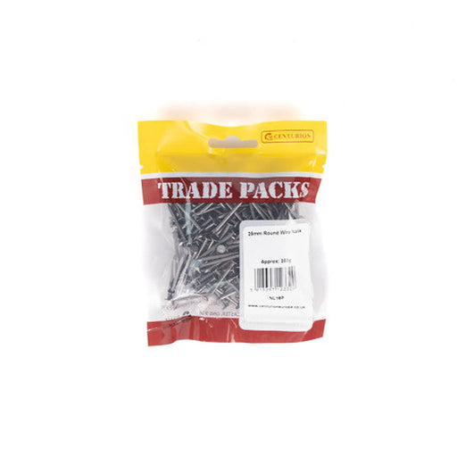 Centurion 25mm Round Wire Nails (250g) - Pack of 5