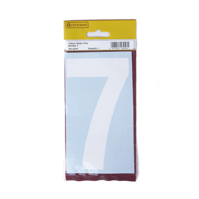 Centurion 150mm White Self Adhesive Vinyl Number 7 - Pack of 5
