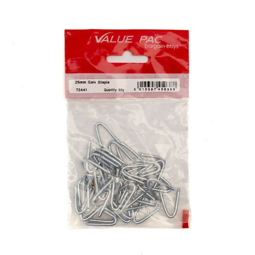 Centurion 25mm Galv Staples (80g Pack) - Pack of 10