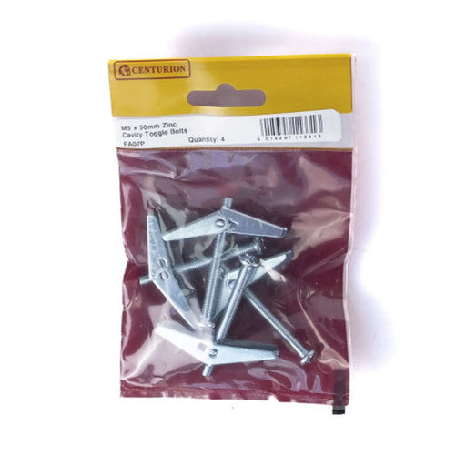Centurion M5 x 50mm ZP Cavity Toggle Bolt  (Pack of 4) - Pack of 5