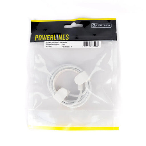 Centurion USBC-C to USB-C Braided Charging Cable – 1.5m - Pack of 5
