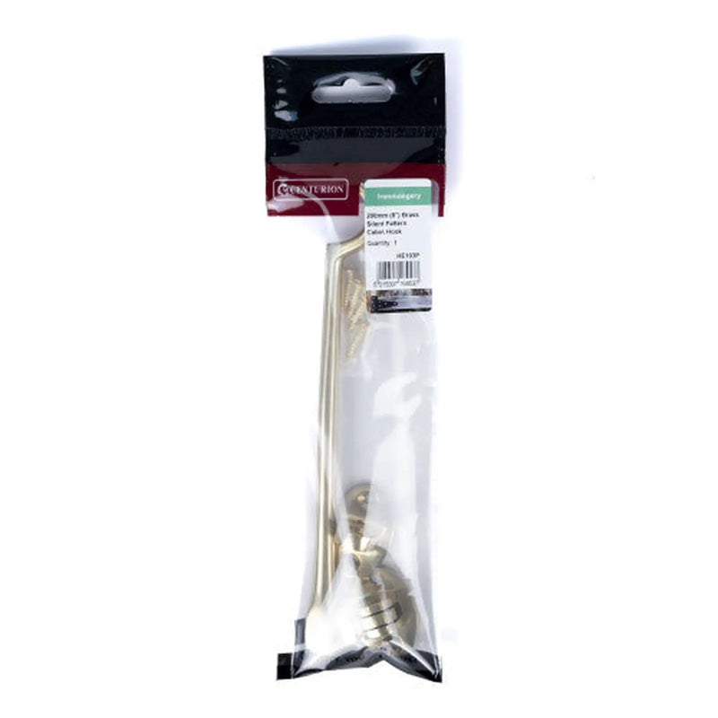 Centurion Silent Pattern Brass Cabin Hooks, Polished Brass, 200mm - Pack of 3