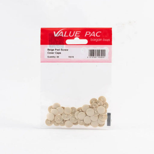 Centurion Beige Pozi Screw Cover Caps (Pack of 50) - Pack of 10