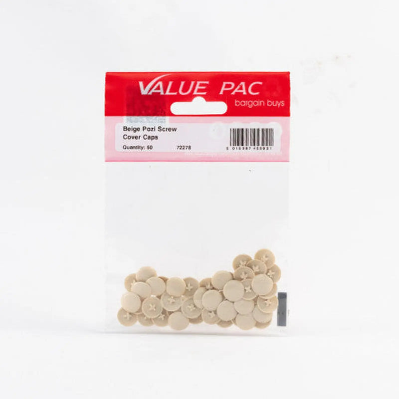 Centurion Beige Pozi Screw Cover Caps (Pack of 50) - Pack of 10