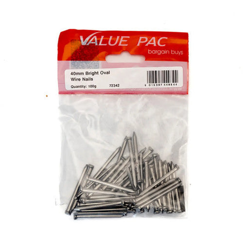 Centurion 40mm Oval Wire Nails - (100g Pack) - Pack of 10