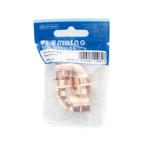 Centurion 15mm Solder Ring Copper Elbow (Pack of 2) - Pack of 5