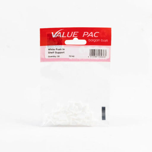 Centurion White Push In Shelf Support 20pk - Pack of 10