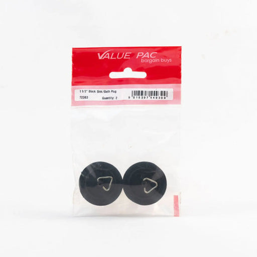 Centurion 1 1/2" Black Sink/Bath Plug - Pack of 10