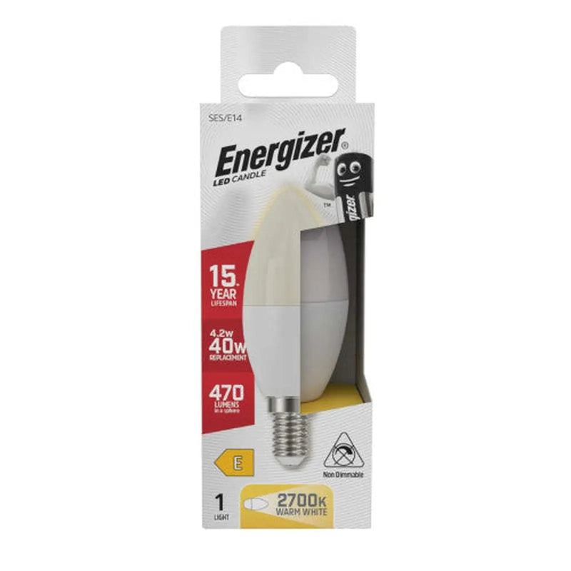 Centurion Energizer - LED Bulb - Candle 4.2W 470LM Opal E14 Warm White - Pack of 12