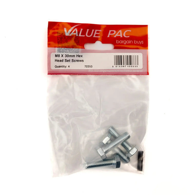 Centurion M8 x 30mm Hex Head Set Screws (Pack of 4) - Pack of 10
