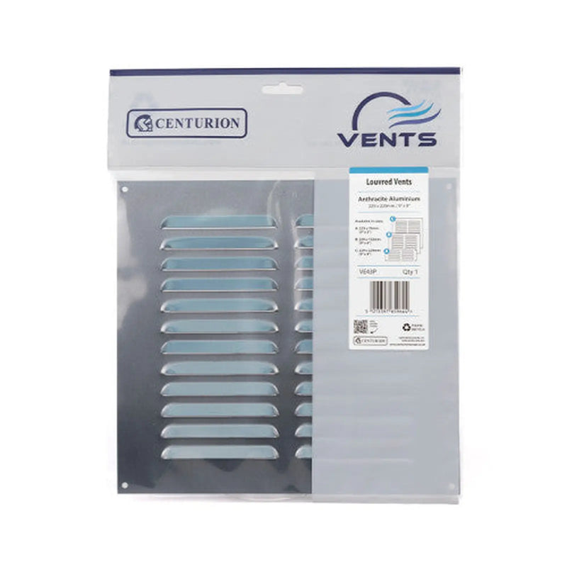 Centurion Louvre Vent - Anthracite Aluminium - 229 x 229mm - Pack of 5