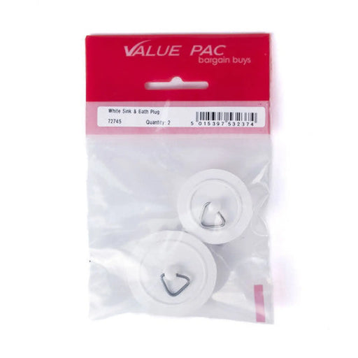 Centurion White Sink & Bath Plug 2pk - Pack of 10
