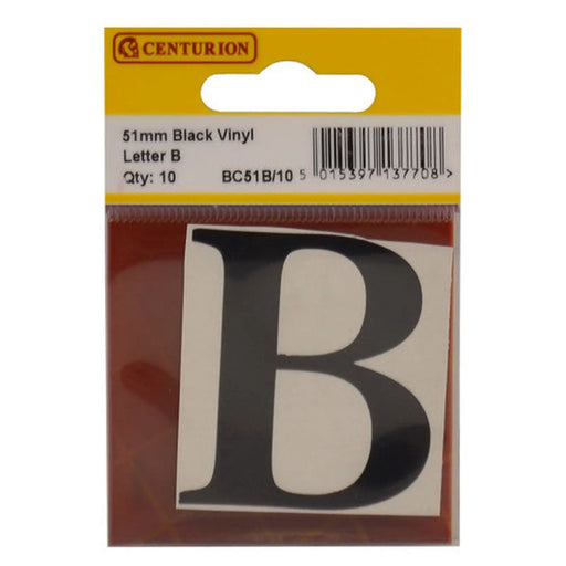 Centurion 51mm Black Traditional Oldstyle Font Vinyl Letter B (Pack of 10) - Min Order 2