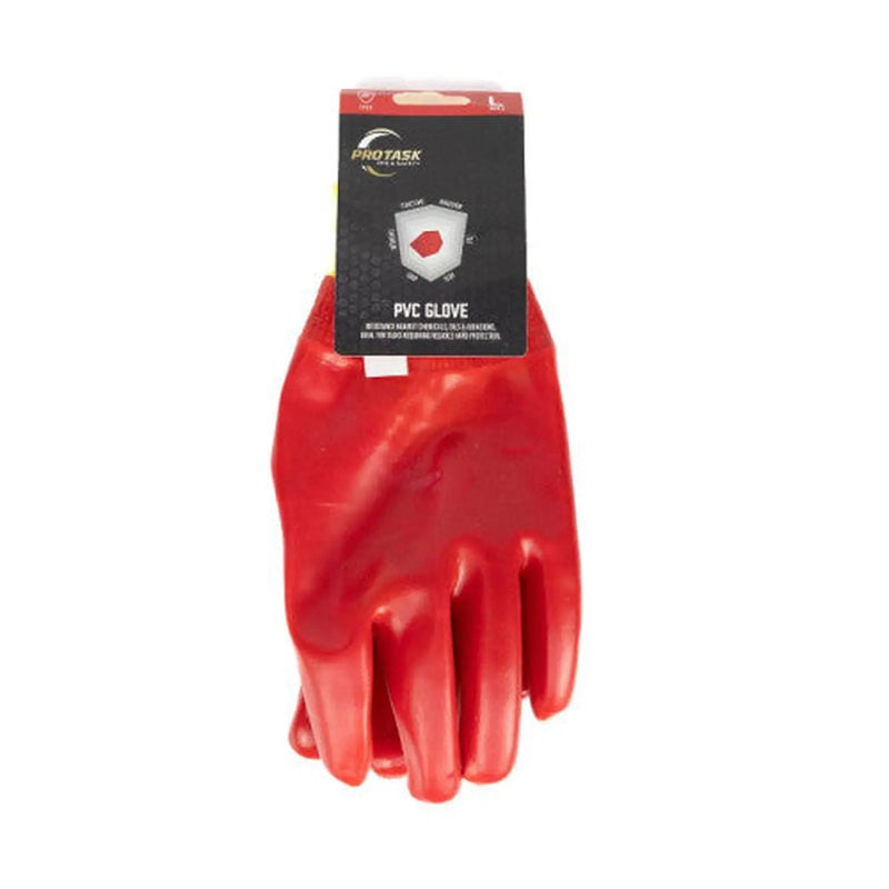 Centurion PVC Knit Wrist Gloves - Large - Red - Pack of 5