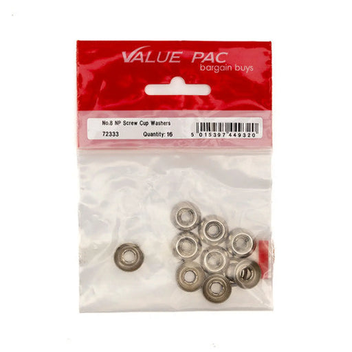 Centurion No 8 NP Screw Cup Washers (Pack of 16) - Pack of 10