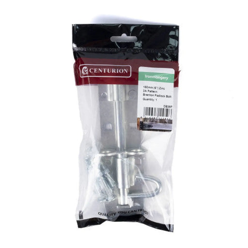 Centurion 150mm (6") ZP Brenton Padlock Bolt 2A Pattern - Pack of 5