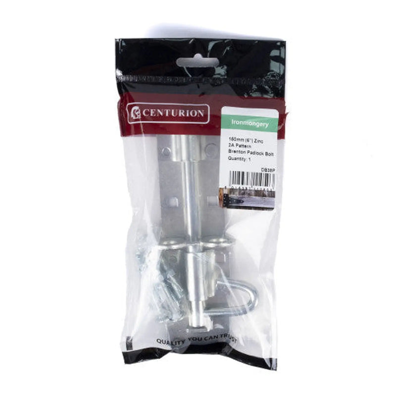 Centurion 150mm (6") ZP Brenton Padlock Bolt 2A Pattern - Pack of 5
