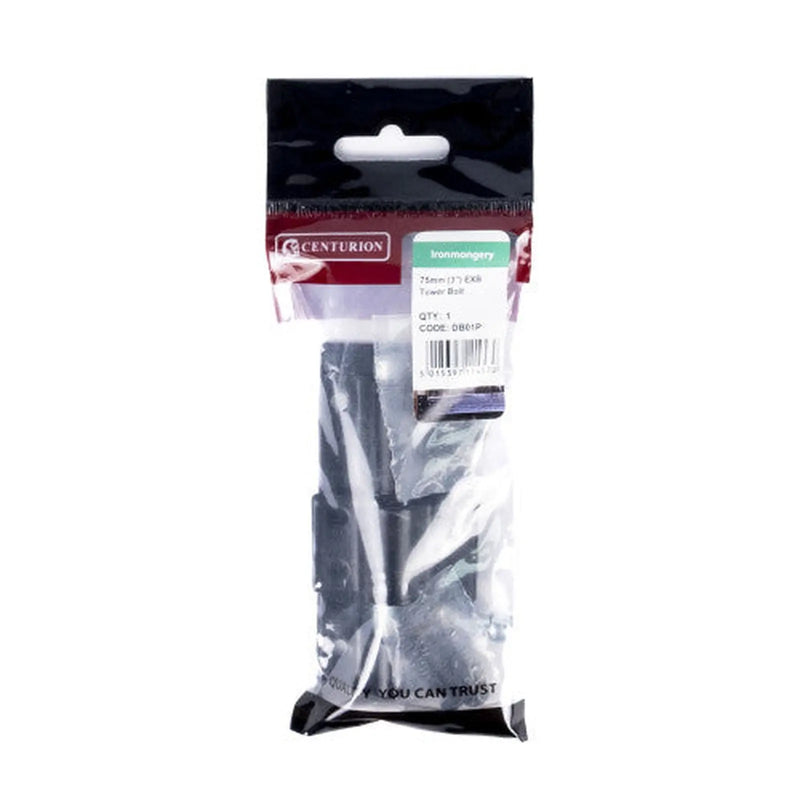 Centurion Tower Bolts, Black, 75mm - Pack of 5