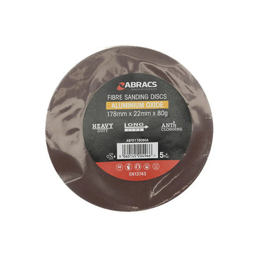 Centurion ABRASIVE FLOOR DISC 180 X 22MM 80G - PACK 5 - Pack of 5