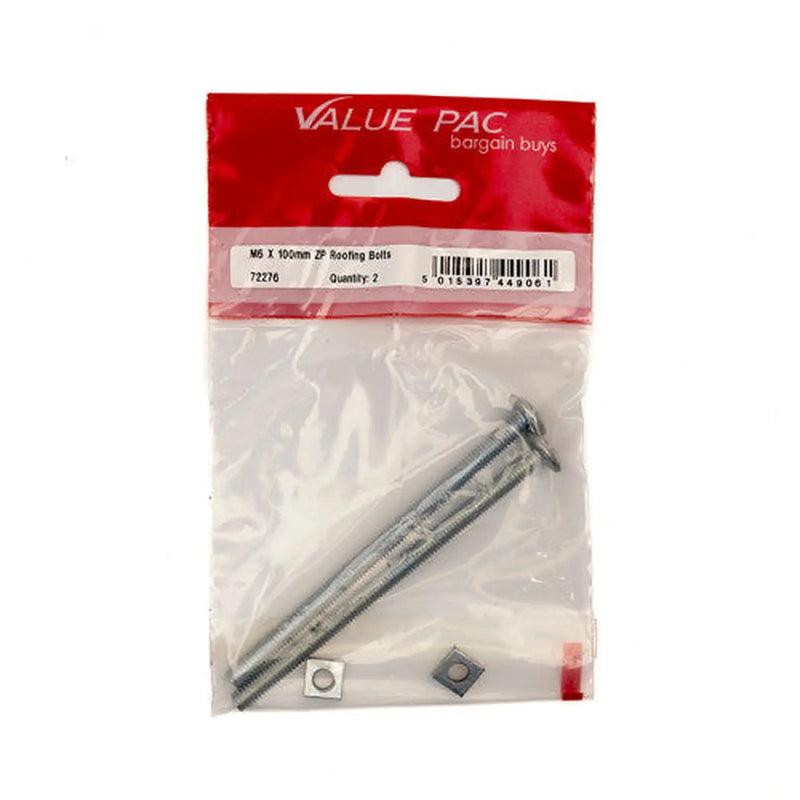 Centurion M6 x 100mm ZP Roofing Bolts (Pack of 2) - Pack of 10
