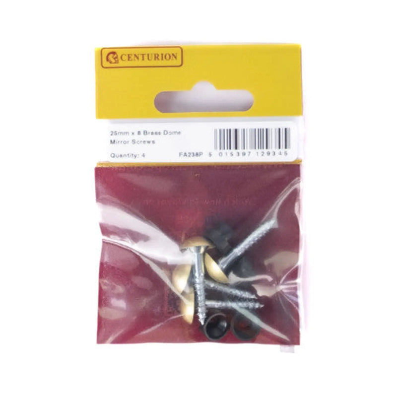Centurion 25mm x 8 EB Dome Mirror Screws (Pack of 4) - Pack of 5