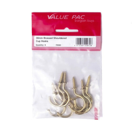 Centurion 38mm EB Shouldered Cup Hooks 8pk - Pack of 10