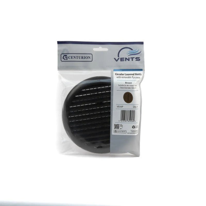 Centurion Circular Louvred Vent with Flyscreen - 80-152mm - Brown - Pack of 5
