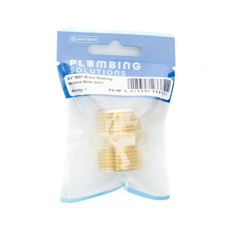 Centurion 3/4" x 3/4" BSP Brass Washing Machine Hose Jointer - Pack of 5