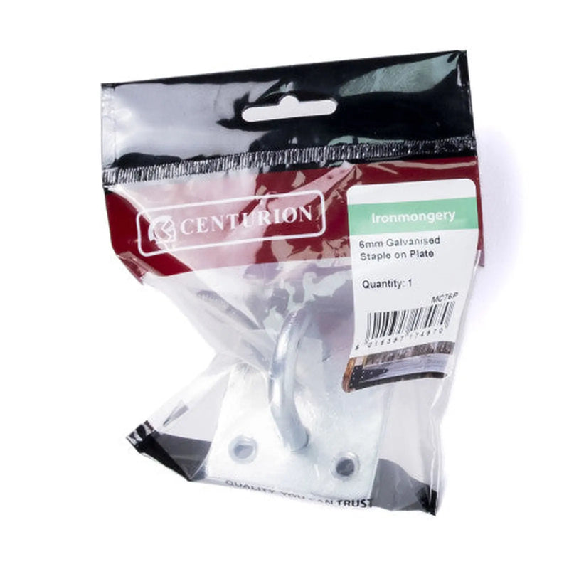 Centurion Steel Staple On Plate, Galvanised, 6mm x 50mm - Pack of 5