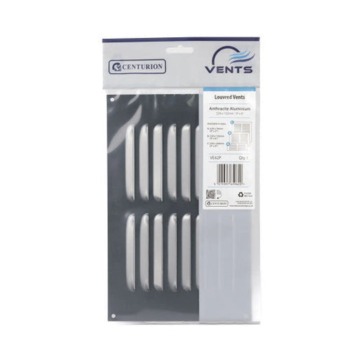 Centurion Louvre Vent - Anthracite Aluminium - 229 x 152mm - Pack of 5