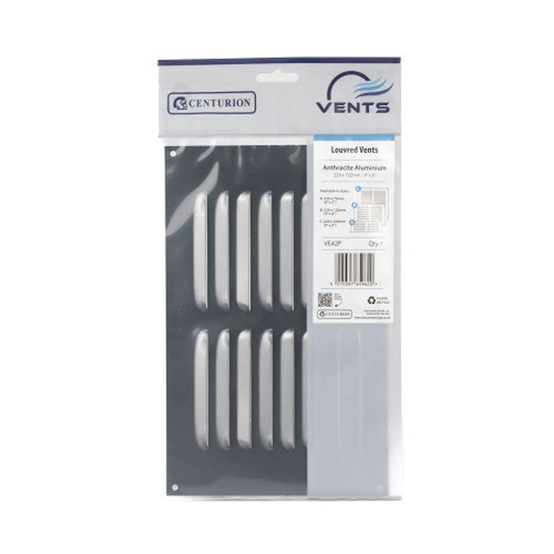 Centurion Louvre Vent - Anthracite Aluminium - 229 x 152mm - Pack of 5