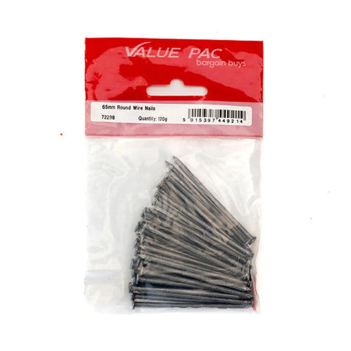 Centurion 65mm Round Wire Nails - (120g Pack) - Pack of 10