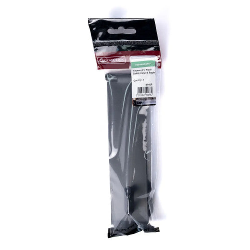 Centurion Safety Hasp and Staples, Epoxy Black, 150mm - Pack of 5